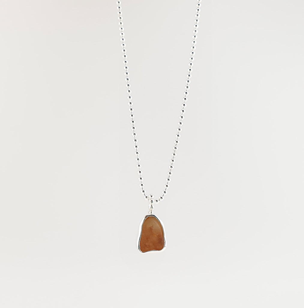 Sea glass necklace (orange)