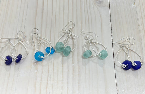 African recycled glass earrings