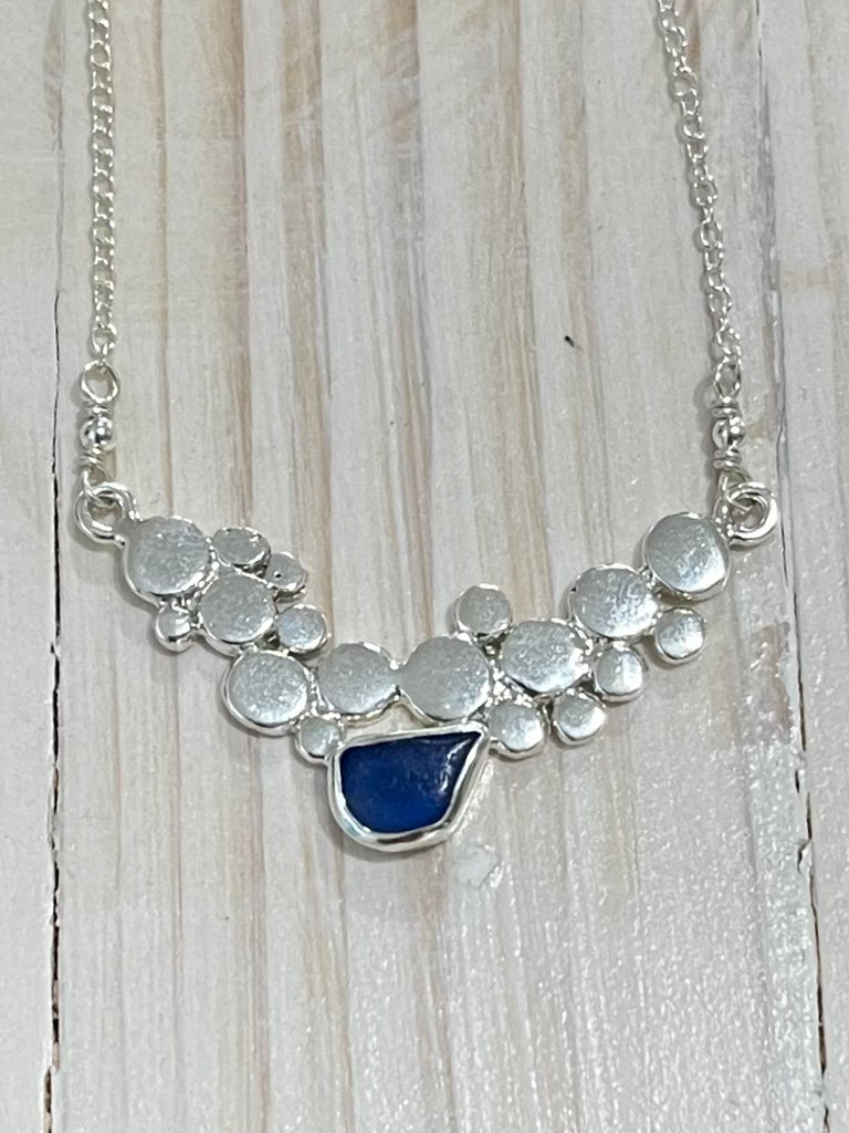 Sea glass bubbles necklace