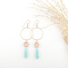 Amazonite and pearl GF earrings