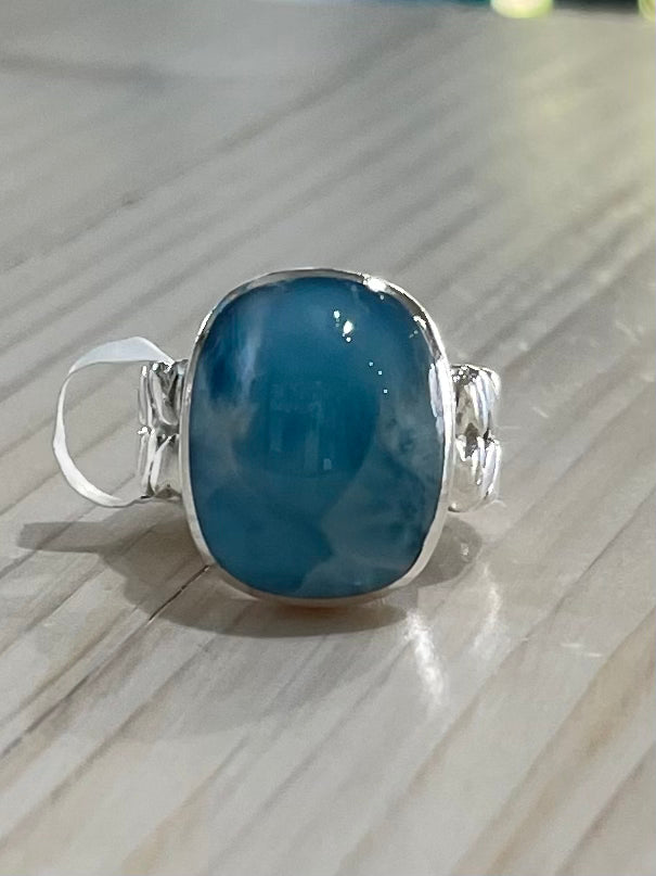 Twisted wire larimar ring 7