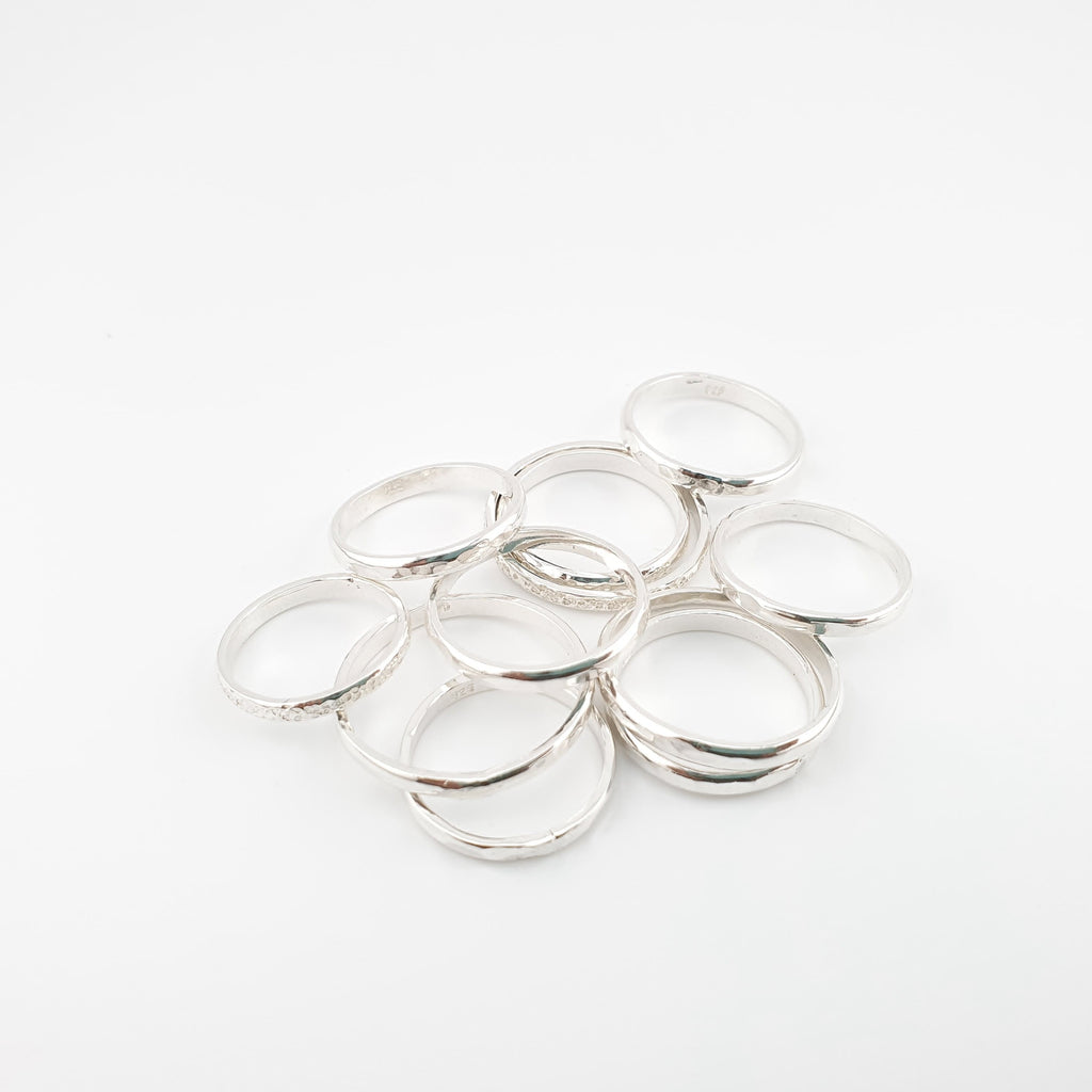 Hammered stacking rings