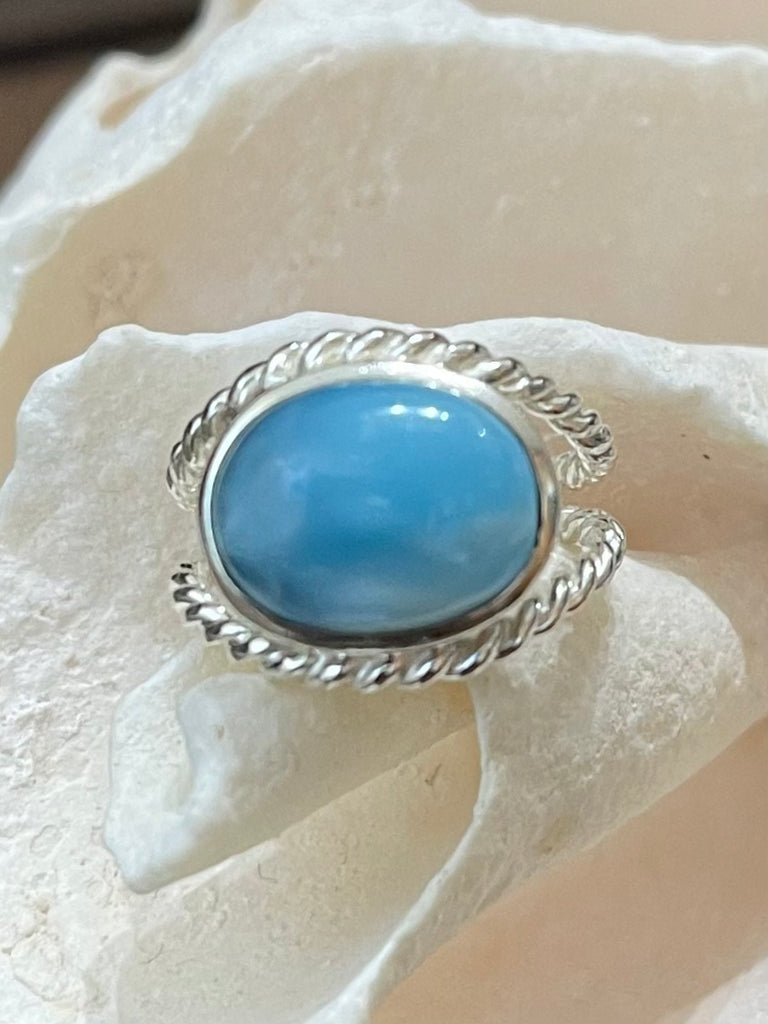 Twisted wire larimar ring 6