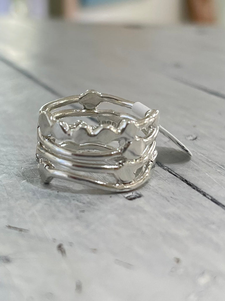 Free form silver ring 8