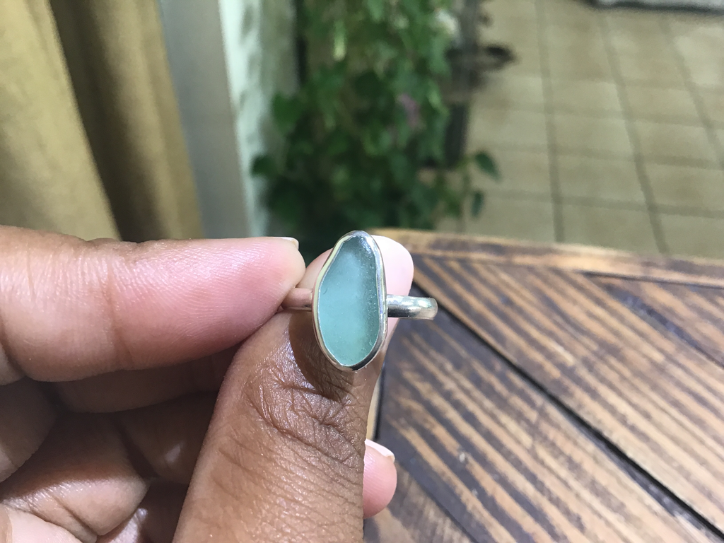 Sea glass stacking ring 5.5