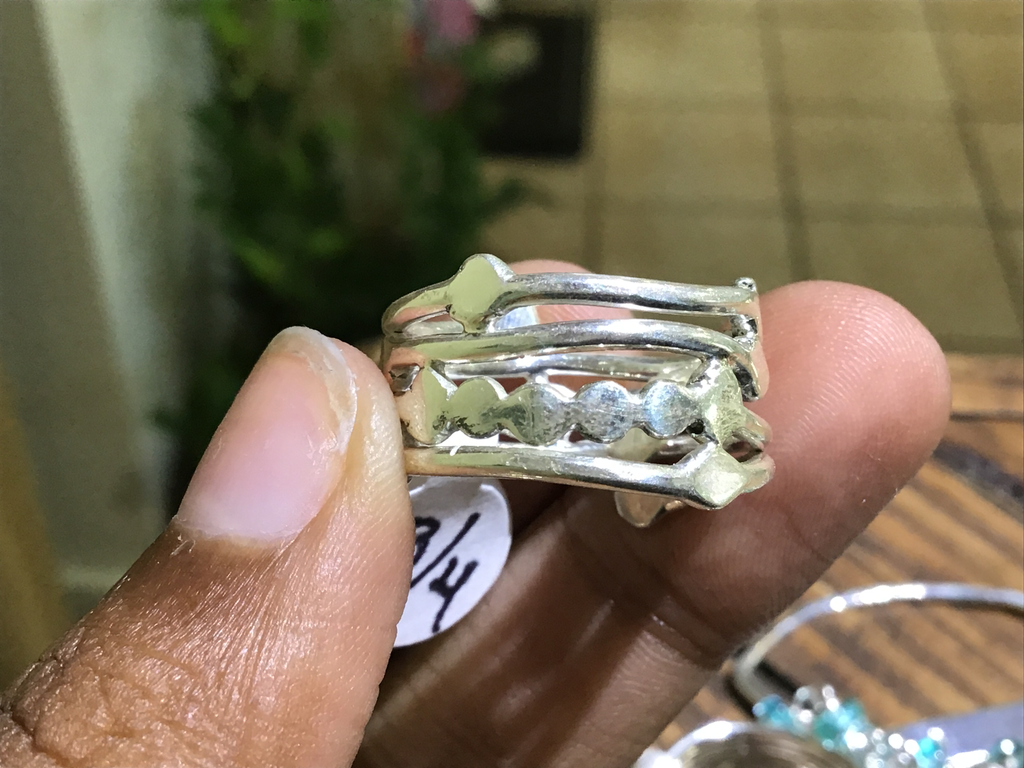 Free form silver ring 6 3/4