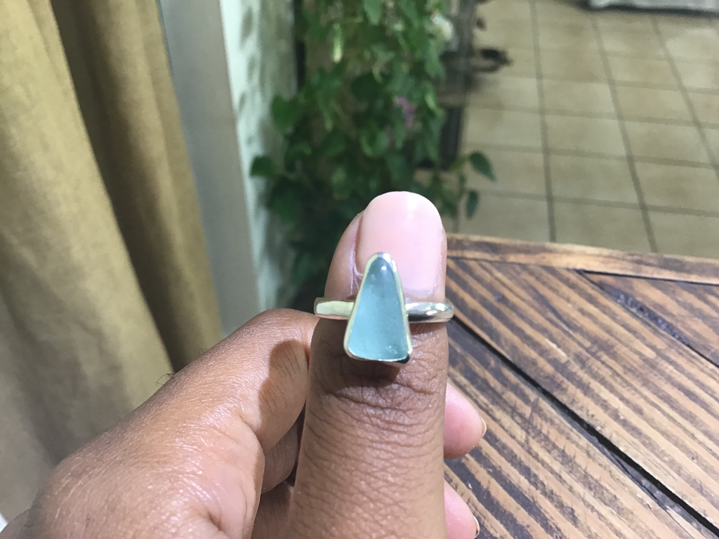 Sea glass stacking ring 5.5
