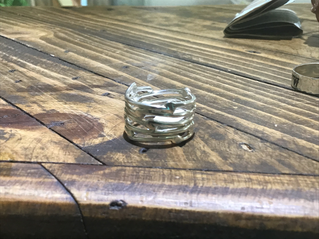 free form silver ring (6 1/4)
