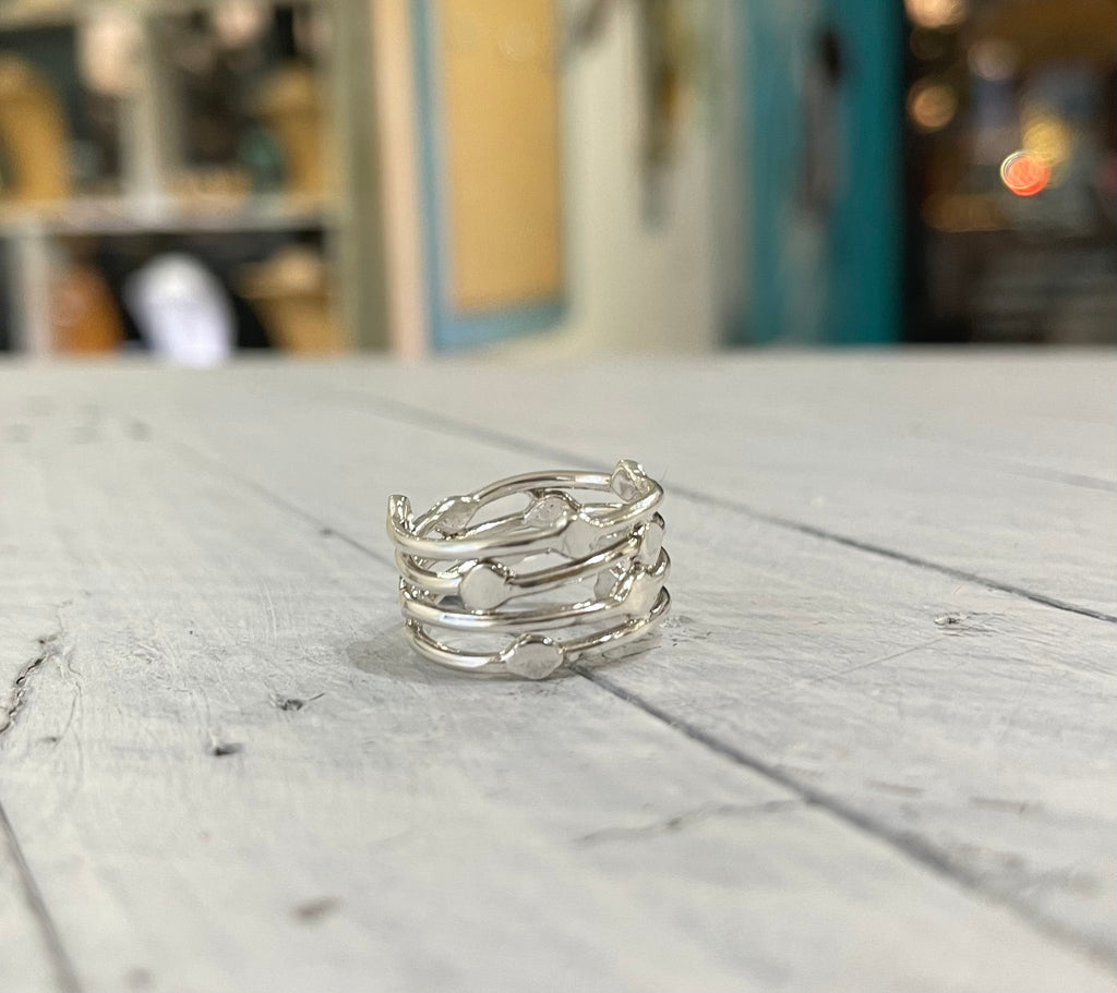 Free form silver ring 7 3/4