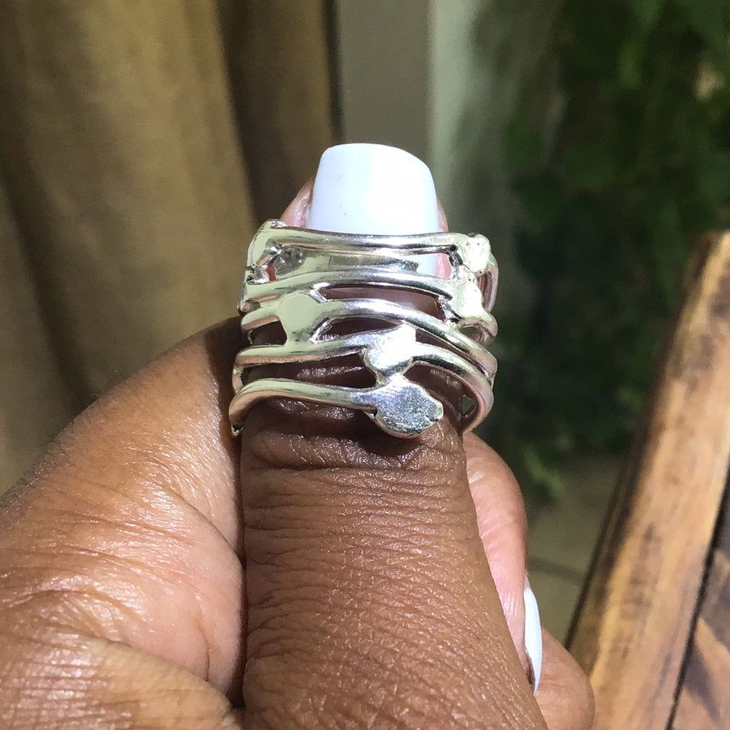 Free form silver ring