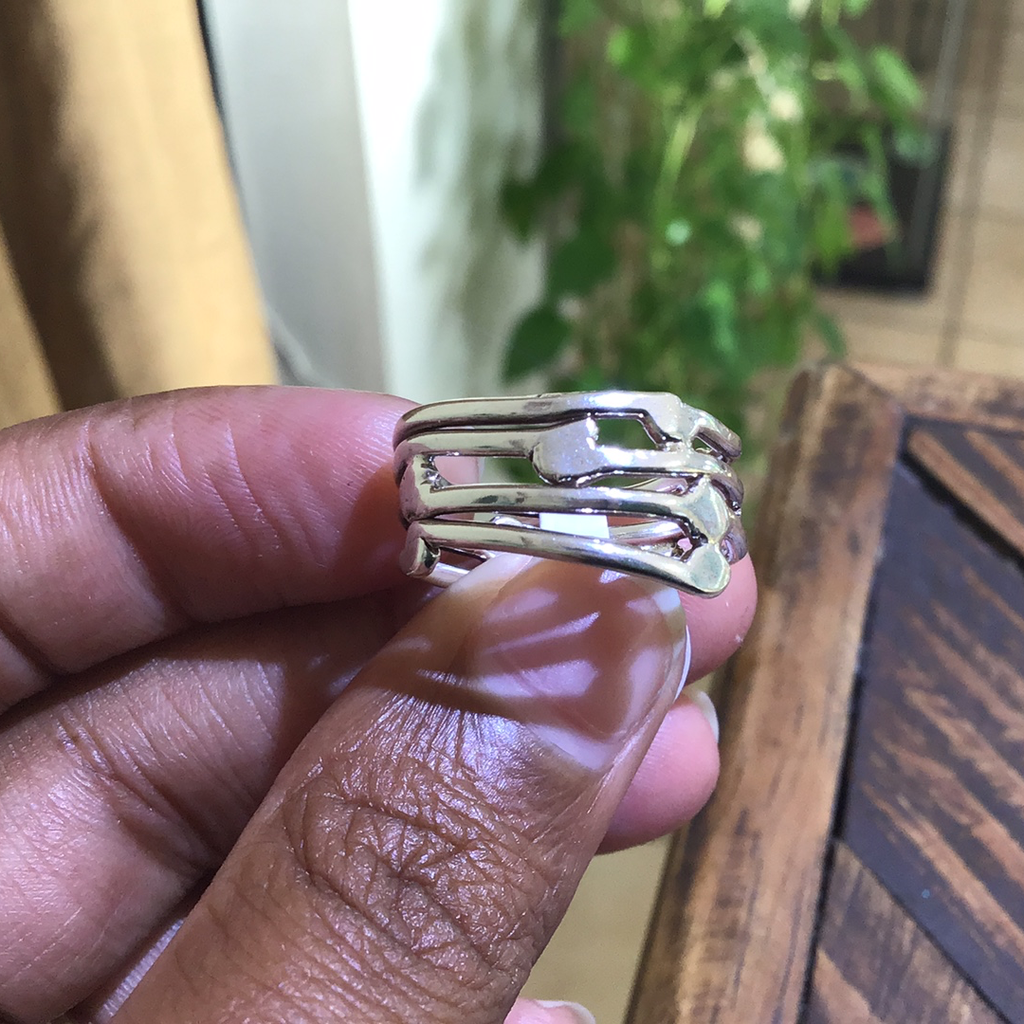 Free form silver ring 6.5