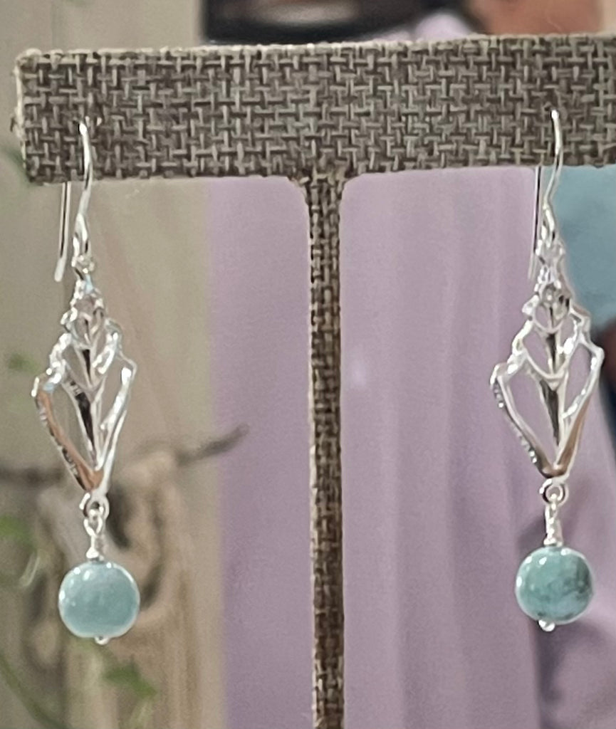 Baby shell with Larimar earrings