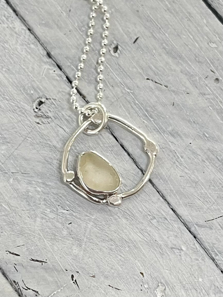 Sea glass circle necklace